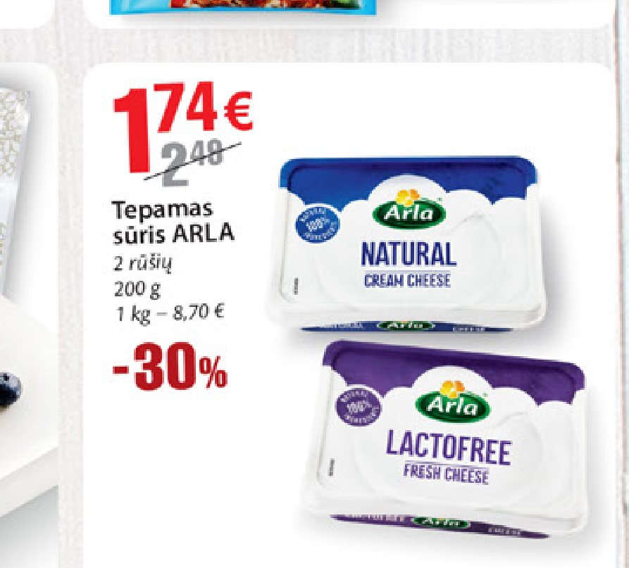 Tepamas sūris ARLA, 200 g