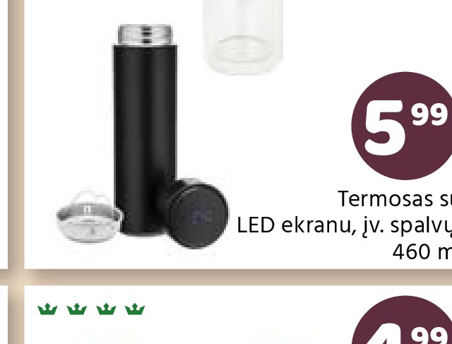 Termosas su LED ekranu, 460 ml