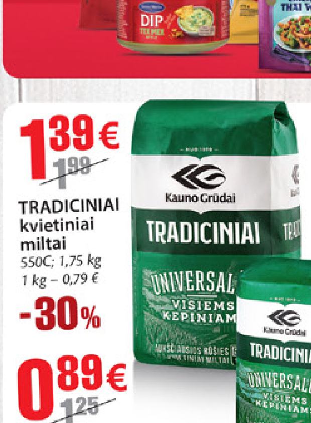 TRADICINIAI kvietiniai miltai, 1.75 kg