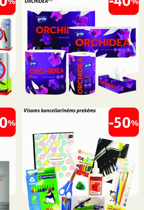 Tualetiniam popieriui, popieriniams rankšluosčiams ir servetėlėms GRITE ORCHIDEA