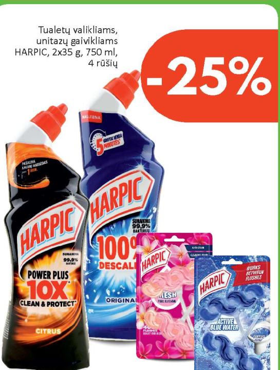 Tualetų valikliams, unitazų gaivikliams HARPIC, 2 x 35 g