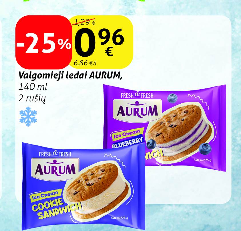 Valgomieji ledai AURUM, 140 ml
