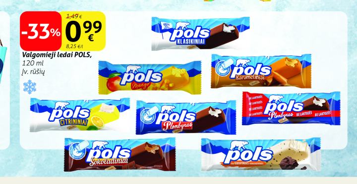 Valgomieji ledai POLS, 120 ml