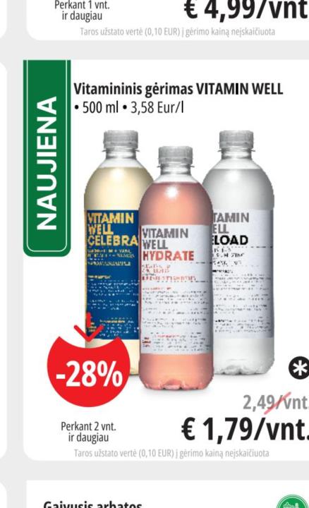 Vitamininis gėrimas VITAMIN WELL, 500 ml