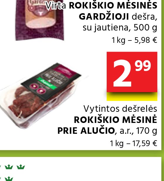 Vytintos dešrelės ROKIŠKIO MĖSINĖ PRIE ALUČIO, 170 g