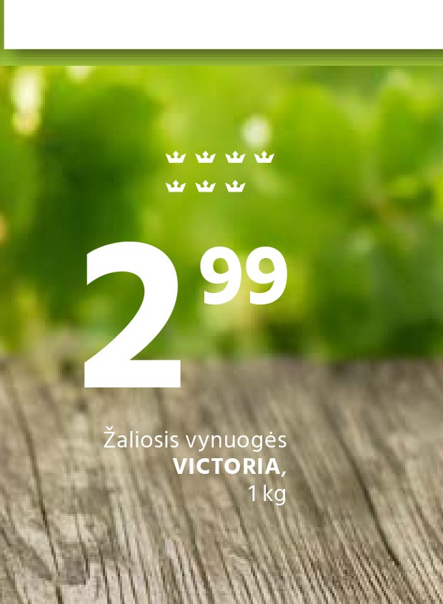 Žaliosios vynuogės VICTORIA, 1 kg